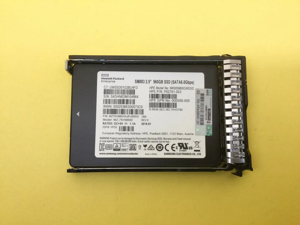 HPE/Samsung 960GB 2.5" SATA 6G G10 Server SSD ā P18478-001 / P18434-B21